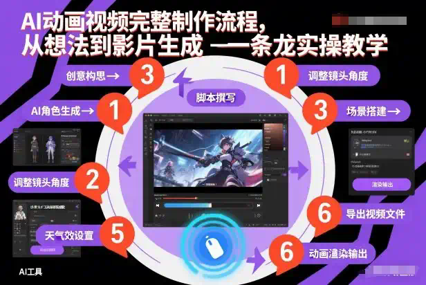AI动画视频完整制作流程，从想法到影片生成一条龙实操教学