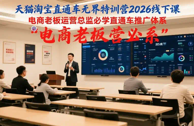 天猫淘宝直通车无界特训营2026线下课，电商老板运营总监必学直通车推广体系