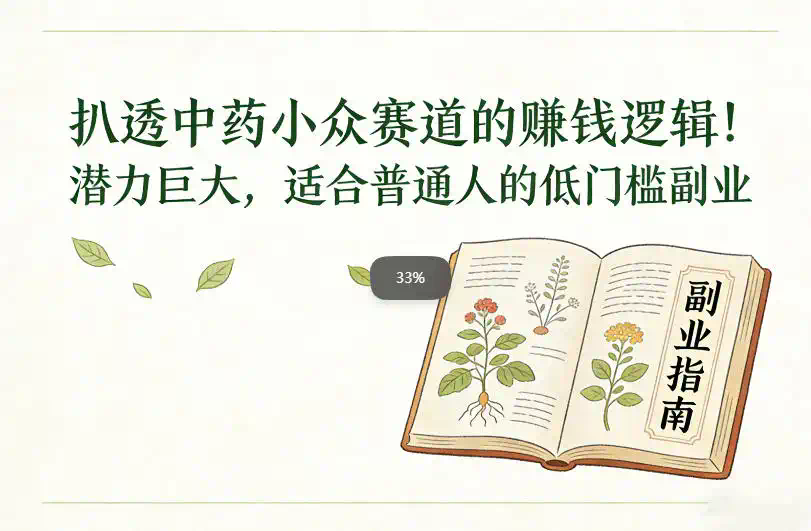 扒透中药小众赛道的賺米逻辑，潜力巨大，适合普通人的低门槛副业