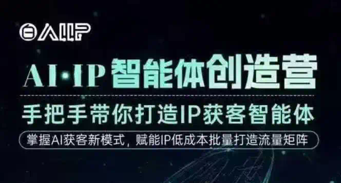 AI·IP智能体创造营，手把手带你打造IP获客智能体，高成交创始人IP课