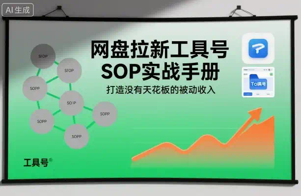 网盘拉新工具号SOP实战手册，打造没有天花板的被动收入