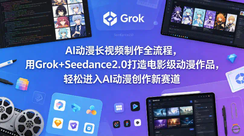 AI动漫长视频制作全流程，用Grok+Seedance2.0打造电影级动漫作品，轻松进入AI动漫创作新赛道