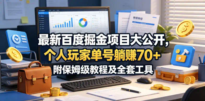 最新百度掘金项目大公开，个人玩家单号躺賺70+，附保姆级教程及全套工具【揭秘】