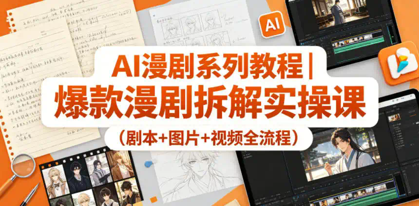 AI漫剧系列教程｜爆款漫剧拆解实操课(剧本+图片+视频全流程)